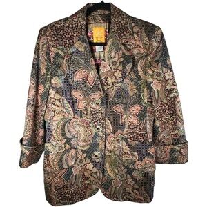 Christian Lacroix Paris Vintage Paisley Bedazzled Evening Jacket Blazer Size 12
